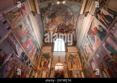 FLORENCE, ITALIE, 23 octobre 2015 : l'intérieur et les détails architecturaux de la chapelle Brancacci, 23 octobre 2015 à Florence, Italie Banque D'Images