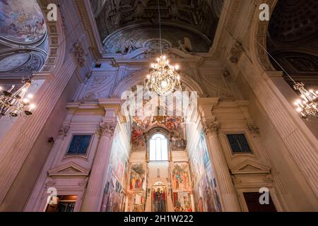 FLORENCE, ITALIE, 23 octobre 2015 : l'intérieur et les détails architecturaux de la chapelle Brancacci, 23 octobre 2015 à Florence, Italie Banque D'Images