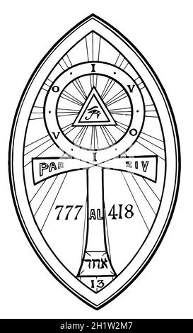 Kabbalah illustration géométrique de la numerologie mystique Banque D'Images