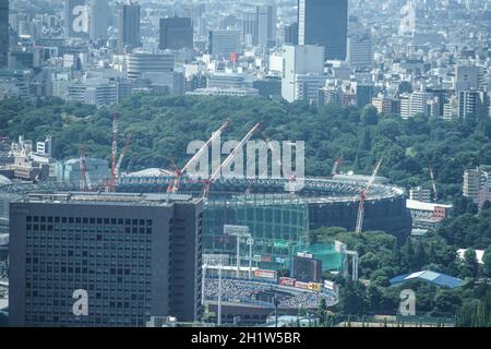 Nouveau stade national en construction. Lieu de tournage : zone métropolitaine de Tokyo Banque D'Images