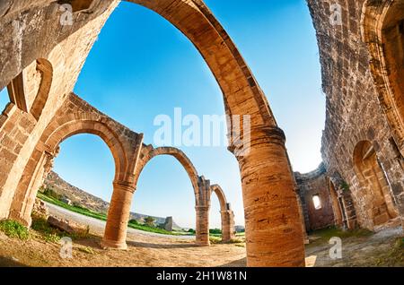 Ruines du temple d'Agios Sozomenos. District de Nicosie. Chypre Banque D'Images