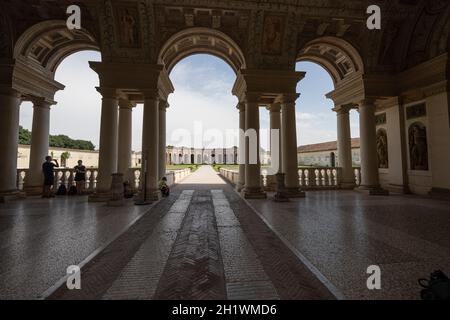 Mantoue, Italie. 13 juillet 2021. Vue sur la cour intérieure du palais te Banque D'Images