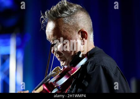 Cracovie, Pologne - 10 juillet 2021 : Nigel Kennedy en direct à la 26e édition du Festival de Jazz d'été à Cracovie Banque D'Images