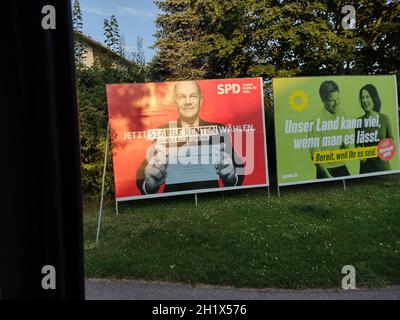 AM Sonntag, 26.Septembre wählt Deutschland einen neuen Bundestag und Bundeskanzler/Bundeskanzlerin.Im Vorfeld der Wahlen zieren derzeit Orte, Gemein Banque D'Images