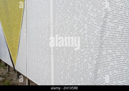 Riga, Lettonie. Août 2021. Détails de l'intérieur du ghetto de Riga et du Musée letton de l'Holocauste dans le centre-ville Banque D'Images