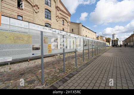 Riga, Lettonie. Août 2021. Détails de l'intérieur du ghetto de Riga et du Musée letton de l'Holocauste dans le centre-ville Banque D'Images