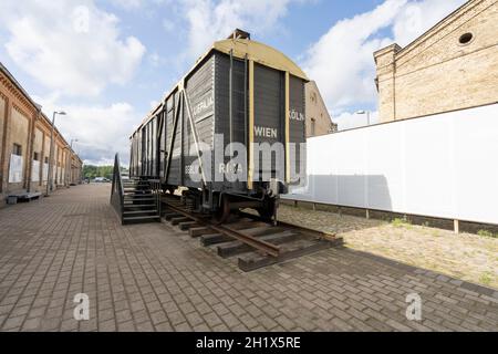 Riga, Lettonie. Août 2021. Détails de l'intérieur du ghetto de Riga et du Musée letton de l'Holocauste dans le centre-ville Banque D'Images