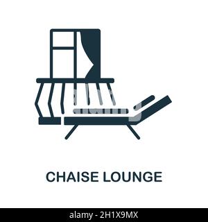 Icône chaise longue.Panneau monochrome de la collection de balcons.Illustration de l'icône Creative chaise Lounge pour la conception Web, les infographies et bien plus encore Illustration de Vecteur