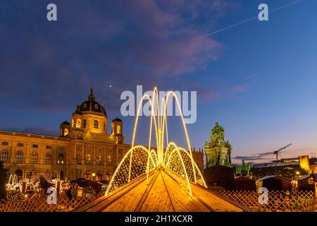 Décoration de Noël sur la place Maria Theresa à Vienne, Autriche Banque D'Images