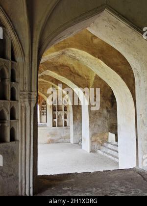 Vue des détails architecturaux du fort Golconda de 400 ans, Hyderabad, Inde construit par les rois qutub shahi Banque D'Images