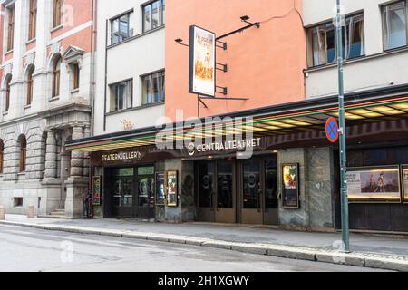 Oslo, Norvège. Septembre 2021. Vue extérieure du théâtre Teaterkjeller'n dans le centre-ville Banque D'Images