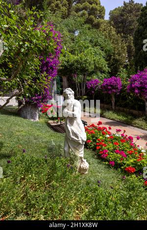 Île de Capri, Italie - 28 juin 2021 : jardins d'Auguste, jardins botaniques sur l'île de Capri Banque D'Images