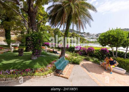 Île de Capri, Italie - 28 juin 2021 : jardins d'Auguste, jardins botaniques sur l'île de Capri Banque D'Images