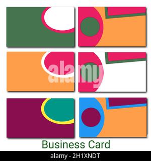 Carte de visite vierge et carte de visite design ensemble coloré blanc fond Banque D'Images