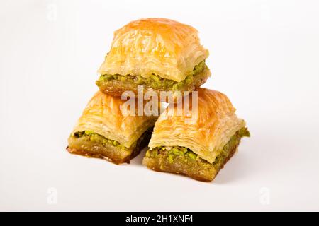 Baklava à la pistache, l'un des plus beaux desserts de la cuisine turque. Dessert turc baklava Banque D'Images