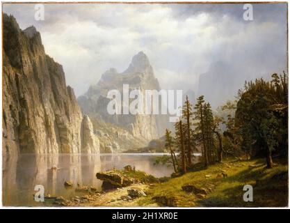 Albert Bierstadt peinture, Merced River, Yosemite Valley, paysage 1866 Banque D'Images