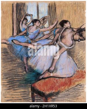 Edgar Degas, les danseurs, dessin pastel, avant 1914 Banque D'Images