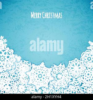 Carte de noël avec flocons de neige, illustration vectorielle Illustration de Vecteur