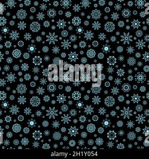 Motif de Noël sans coutures avec flocons de neige, fond vectoriel Illustration de Vecteur