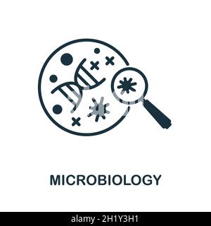 Icône microbiologie.Panneau monochrome de la collection de bioingénierie.Illustration d'une icône de microbiologie créative pour la conception Web, les infographies et bien plus encore Illustration de Vecteur