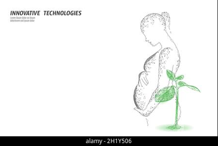 3D femmes enceintes complément alimentaire bio concept.Complexe minéral naturel de vitamines alimentaires à base de plantes.Grossesse femme thérapie de soins de santé foliques prénatals Illustration de Vecteur