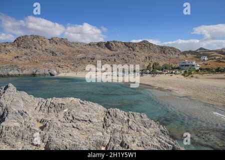 Plage de Sandstrand Skinaria, Südküste, Kreta, Griechenland Banque D'Images