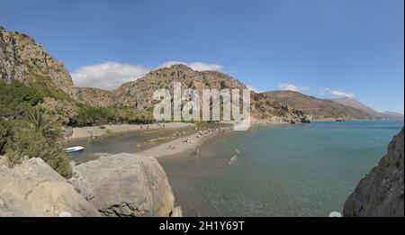 Südküste, Sandstrand, Preveli, Kreta, Griechenland Banque D'Images