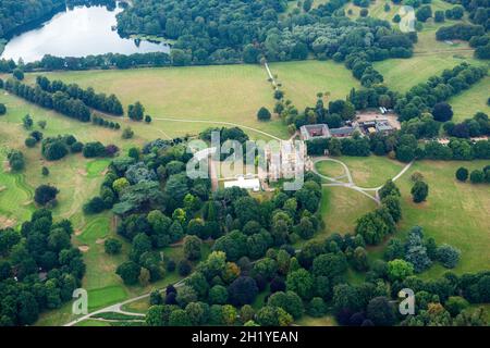 Image aérienne de Wollaton Hall et du parc Deer, Nottingham Notinghamshire Angleterre Banque D'Images