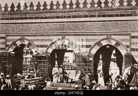 Les musulmans priant autour de la Ka'bah à al-Masjid al-Ḥarām, la Mecque, au cours du Hajj, XIXe siècle Banque D'Images