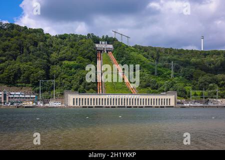 Herdecke, Rhénanie-du-Nord-Westphalie, Allemagne - usine de stockage par pompage de RWE Herdecke au Hengsteysee.Lac Hengstey, terminé en 1929 et exploité Banque D'Images