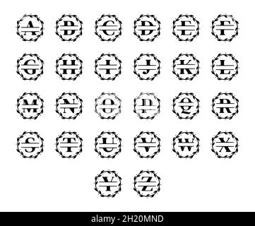 Ensemble de monogrammes personnalisés élégants, lettres dans une couronne.Illustration du clip vectoriel Illustration de Vecteur