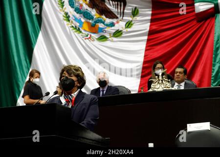 Non exclusif : le président de la Chambre des députés mexicaine, Sergio Gutierrez, et le président du Tribunal électoral de la magistrature de la Banque D'Images