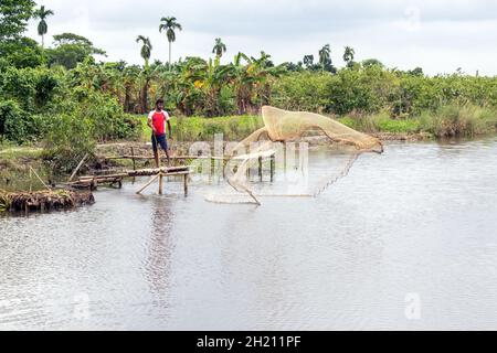 pêche à l'ouest rural bengale inde Banque D'Images