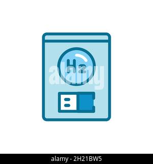 Icône de la ligne de couleur de la chaudière H2.Énergie hydrogène.Elément vectoriel isolé.Pictogramme de contour pour la page Web, l'application mobile, la promotion Illustration de Vecteur