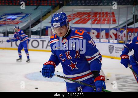 Saint-Pétersbourg, Russie.19 octobre 2021.Kirill Kirsanov (No.78) de SKA Saint-Pétersbourg vu pendant la saison régulière 2021-22 de la KHL de la Ligue de hockey Kontinental entre SKA Saint-Pétersbourg et Jokerit Helsinki au Palais des sports de glace.Score final; SKA Saint Petersburg 2:0 Jokerit Helsinki.Crédit : SOPA Images Limited/Alamy Live News Banque D'Images