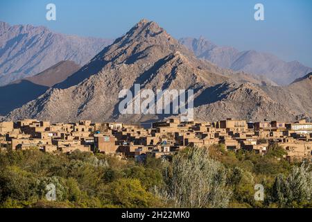 Village de montagne dans la vallée de Panjshir, Afghanistan Banque D'Images