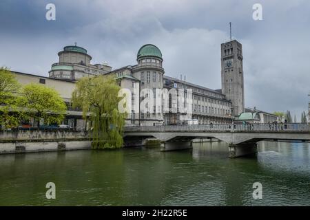 Musée allemand, Île des Musées, Isar, Munich, Bavière,Allemagne Banque D'Images