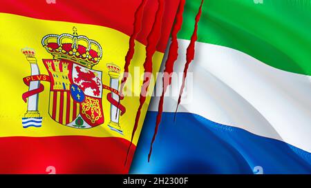 Drapeaux De L Espagne Et De La Sierra Leone Motif Drapeau En Relief Espagne Sierra Leone Drapeau Image Fond D Ecran Image Espagne Contre Sierra Leone Rendu 3d Espagne Siar Photo Stock Alamy