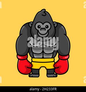 JOLI LOGO DE BOXE GORILLA Illustration de Vecteur