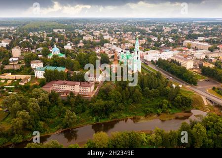 Église de la Trinité à Yaransk, Russie, vue aérienne Banque D'Images