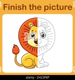 Connectez le point et complétez l'image.Coloration simple pour les enfants.Jeu de dessin Illustration de Vecteur