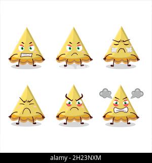 Tranche de personnage de dessin animé citron avec diverses expressions de colère.Illustration vectorielle Illustration de Vecteur