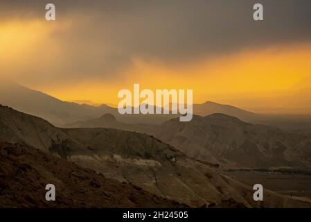 Paysage du désert à Nahal Zin, Negev Israël Banque D'Images