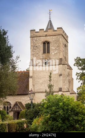 Royaume-Uni, Angleterre, Cambridgeshire, Cambridge, Grantchester,High Street, église Saint Andrew et Sainte Marie Banque D'Images