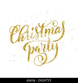 Joyeux Noël partie lettrage manuscrit. Modèle de carte de design lettrage. Vector illustration. Illustration de Vecteur
