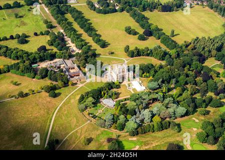 Image aérienne de Wollaton Hall et du parc Deer, Nottingham Notinghamshire Angleterre Banque D'Images