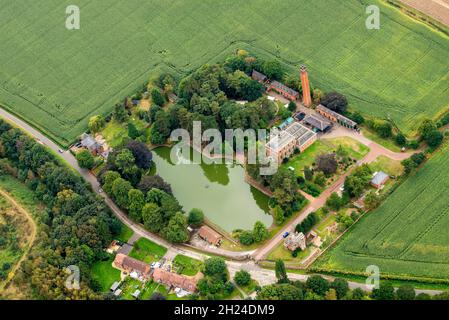 Image aérienne de la station de pompage de Papplewick à Notinghamshire, Angleterre, Royaume-Uni Banque D'Images