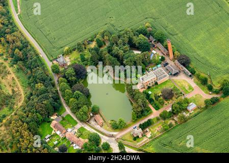 Image aérienne de la station de pompage de Papplewick à Notinghamshire, Angleterre, Royaume-Uni Banque D'Images