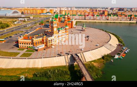 Vue aérienne de la place Patriarchaya dans la ville de Yoshkar-Ola, capitale de la République de mari El, Russie Banque D'Images