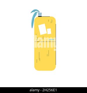 Réfrigérateur à dessin animé plat, appareils de cuisine maison, élément intérieur vecteur illustration concept Illustration de Vecteur